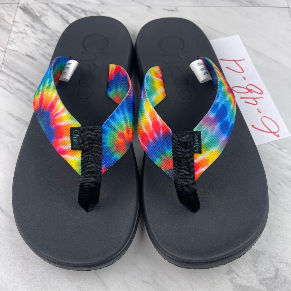 •Chaco Chillos Flip | Women's Size 6 | Thong Sandals Dark Tie Dye JCH108788